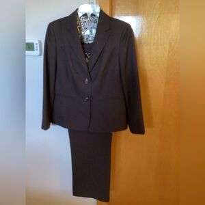 Ladies Kasper Separates 3 pc Pantsuit - Chocolate Brown - 8P
